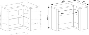 Komoda ZERI 131 cm do Salonu Sypialni Brązowy