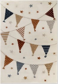 Dywan dziecięcy Adventures – Kolorowa Girlanda na kremowym tle 160 cm x 225 cm Atest Oeko-Tex