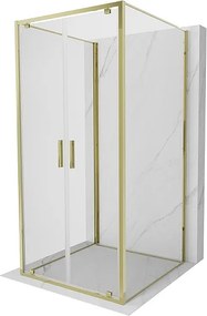 Mexen Exo-3S kabina prysznicowa 3-ścienna uchylna 120 x 120 cm, transparent, złota - 8182-120-120-50-00-3S