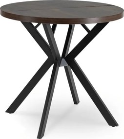 Stół Okrągły Rozkładany DORIAN 80-160 cm Orzech/Czarny Nowoczesny Loft