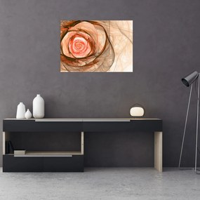 Obraz - Abstrakcyjny róż z białym tłem (70x50 cm)