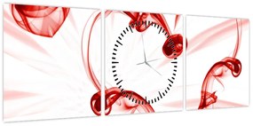 Obraz serce z dymu (z zegarem) (90x30 cm)