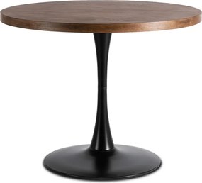 Stół Okrągły LINO 100 cm Dąb Rustykalny/Czarny Nowoczesny Loft