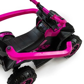 Leżaczek Baby Mix Mega z prowadnicą, różowy