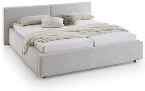 Tapicerowane łóżko dwuosobowe bez stelaża 160x200 cm w kolorze srebra Cube – Meise Möbel