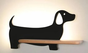 Czarna lampka nocna piesek z włącznikiem - K048-Faber