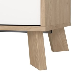 Biało-naturalna komoda w dekorze dębu 147x73x39 cm Ikast – Tvilum
