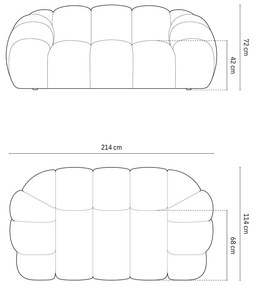 Jasnozielona sofa 214 cm Diana – Micadoni