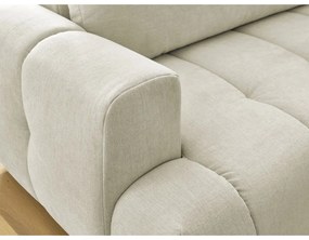 Beżowy rozkładany/ze schowkiem narożnik (prawostronny/w kształcie litery L) Fuji – Bobochic Paris
