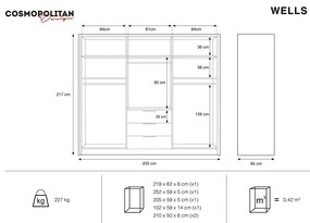 Biała szafa 255x217 cm Wells – Cosmopolitan Design