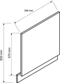 Szary front zmywarki z panelem odkrytym 60 cm - Orfa 17X