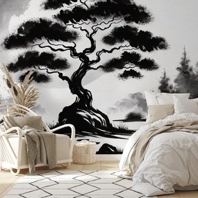 Fototapeta - Czarno-bonsai (196x136 cm)