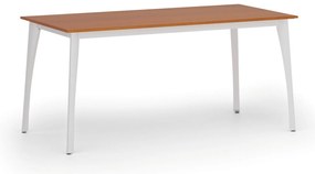 Stół konferencyjny do biura PRIMO OMEGA, 160x80 cm, biała podstawa, czereśnia