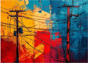 Obraz - Abstrakcyjne linie elektryczne (70x50 cm)