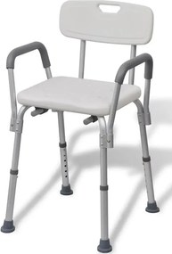 Białe regulowane krzesło pod prysznic W1-C44