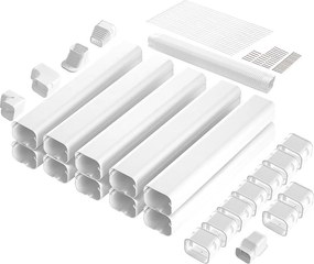Osłona Linii SucceBuy 7.62cm Szerokość 540 cm do Mini-Split/Klimatyzatora, Dekoracyjne PVC do Klimatyzatora, 10 Prostych Kanałów i Komponentów