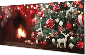 Szklany Panel Klasyczne Świąteczne Bombki