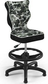 Krzesło dziecięce we wzory Petit Black z podnóżkiem rozmiar 3 (119-142 cm)