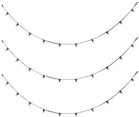 Łączone czarne oświetlenie dekoracyjne z wtyczką 18m z 30 żarówkami E27 P45 IP44 - Lubber