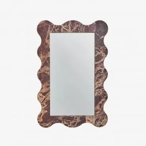 Prostokątne Lustro Ścienne Z Marmuru Bayaibe Czerwony Marmur Cherry Gold & 60 X 90 Cm - Sklum
