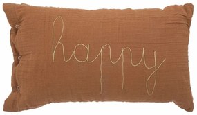 Poduszka dekoracyjna dziecięca HAPPY 50x30cm, brązowa