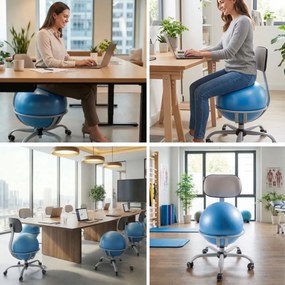 Krzesło ergonomiczne z piłką BIO-VITA, krzesło do aktywnego siedzenia przy biurku