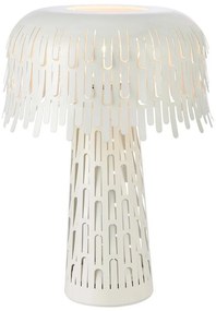 Biała lampa stołowa z metalowym kloszem (wysokość 38 cm) Verbera – Markslöjd