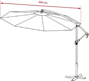 Avenberg Duży parasol z regulacją nachylenia Sunny LED 300, beżowy