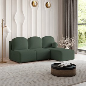 Masseno Narożnik TRAMA z funkcją spania i pojemnikiem na pościel Narozniki L, Rozkładana sofa - Zielony, QUELLE 37