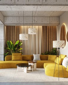 Elegancka podłogowa lampa trójnóg w kolorze beżowy marmur - M160-Lawezo