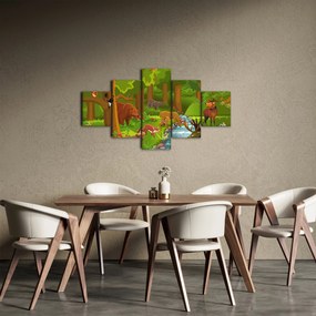 Dziecięcy obraz ze zwierzątkami (125x70 cm)