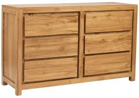 Komoda z 6 szufladami z drewna tekowego - Naturalny - ALEMIA
