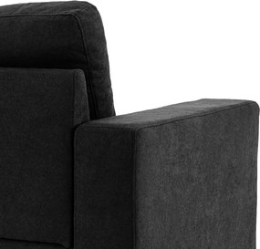 HOMCOM Narożnik L lniany styl Czarna kanapa 3-osobowa Komfortowa i stylowa Tapicerka tkaninowa 193x136x85 cm | Aosom PL