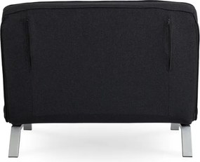 Fotel Rozkładany Dwuosobowy BART 2 Wypoczynkowy Czarny do Spania Leżanka Nowoczesny