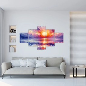 Obraz - Kolorowy artystyczny zachód słońca (125x70 cm)