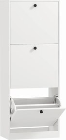 HOMCOM Szafka na Buty, 3 Szuflady, na do 12 Par Butów, Płyta Wiórowa, Biała