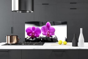 Szkło do Kuchni na Ścianę Szlachetny Kwiat Orchidei