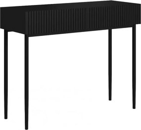 Toaletka Nicole 100 cm z szufladami - czarny mat / czarne nóżki