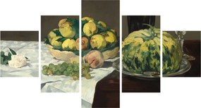 Obraz - Edouard Manet, Still Life with Melon and Peaches, reprodukcje (125x70 cm)