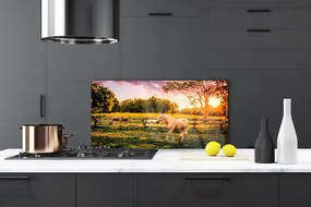 Szkło do Kuchni na Ścianę Dzikie Konie Na Pastwisku