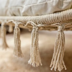 Dwuosobowa huśtawka ogrodowa - bocianie gniazdo Nestio 2502, kolor beżowy