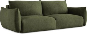 Kanapa 3-osobowa z funkcją spania - z tkaniny szenilowej - oliwkowy - LEILA