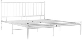 Białe metalowe łóżko małżeńskie 180x200 cm - Bumlo