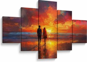 Obraz - Spacer po plaży (125x70 cm)