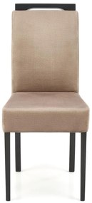 Krzesło tapicerowane beżowe, czarny stelaż, klasyczne, drewniane, CLARION 2 MONOLITH 09