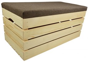 Pufa kufer skrzynia drewniana sosnowa siedzisko 80cm naturalna