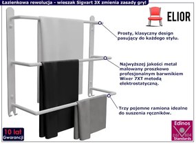 Biały wieszak łazienkowy na ręczniki M5-L50