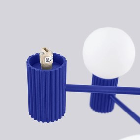 Żyrandol HALO 6 ultramaryna ryflowany SOLLUX  LIGHTING