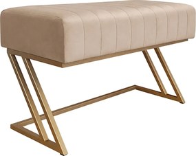 Ławka ZETA tkanina Welur loft ławka metal : Kolor Stelaża - Złoty, Kolor tkaniny - VELVET - MG06, Typ tkaniny - Velvet