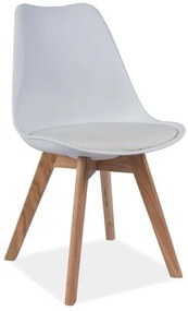 PROMOCJA Białe krzesło z dębowymi nogami KRIS II jakość